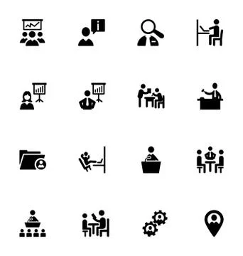 Staff Management Vector Icons Pack Stock Illustration