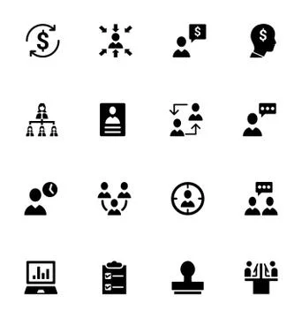 Staff Management Vector Icons Set Stock Illustration