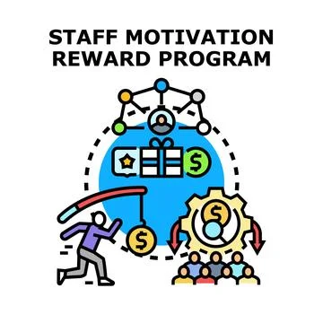 Staff motivation reward program for employee incentives Stock Illustration