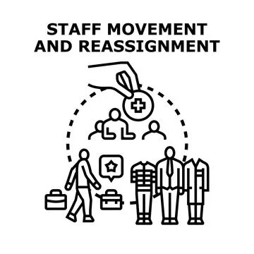 Staff movement and reassignment vector concept illustration Stock Illustration