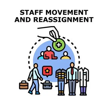 Staff movement and reassignment vector concept illustration Stock Illustration