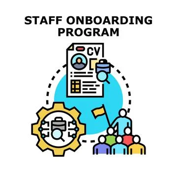 Staff onboarding program for new employee integration Stock Illustration