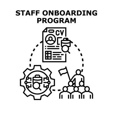 Staff onboarding program for new employee integration Stock Illustration