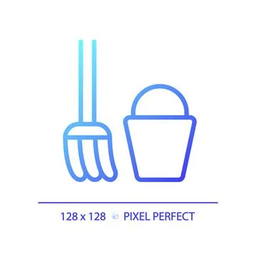Staff only enclosure pixel perfect gradient linear vector icon Stock Illustration