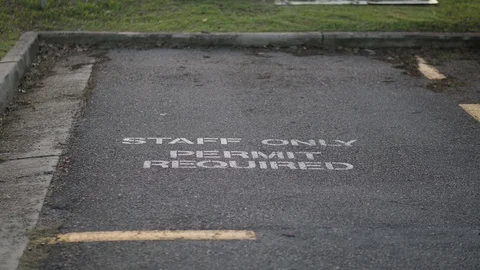 Staff Only Permit Required car park 스톡 동영상 87290264