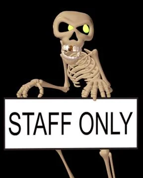 Staff only please Stock Illustration