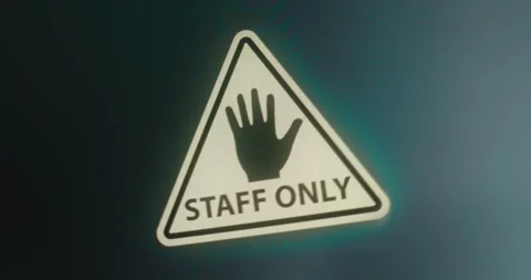 Staff Only sign designating restricted areas Stock Footage 314505280