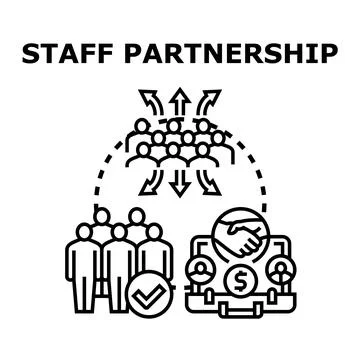 Staff partnership concept working together for business success Stock Illustration