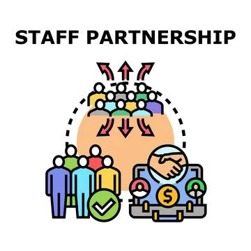 Staff partnership concept working together for business success Stock Illustration