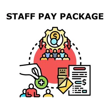 Staff pay package management and employee compensation planning Stock-Illustration