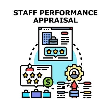 Staff performance appraisal employee performance evaluation concept Stock Illustration