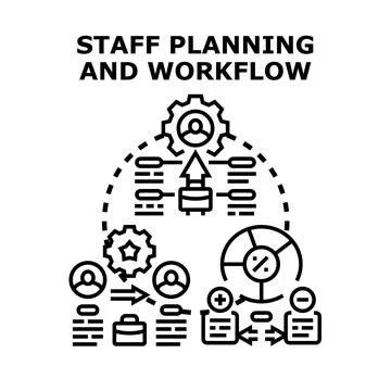 Staff planning and workflow concept vector illustration Stockillustratie