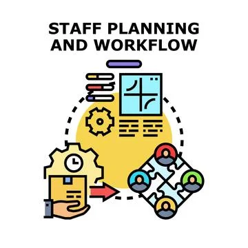 Staff planning working process task management concept Illustrazione stock