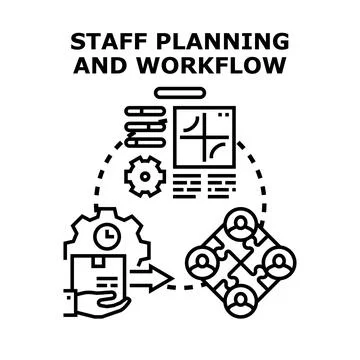 Staff planning working process task management concept Stock Illustration