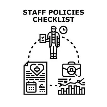 Staff policies checklist concept for workforce management Stock Illustration
