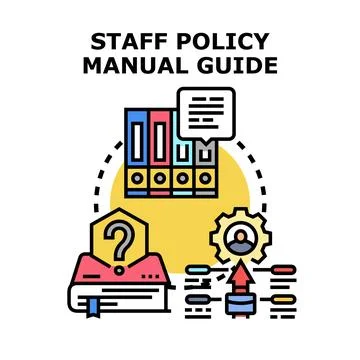 Staff policy manual guide offering business human resources guidance Stock Illustration
