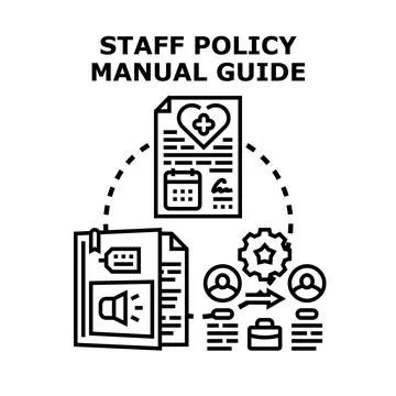 Staff policy manual guide planning professional development Illustrazione stock