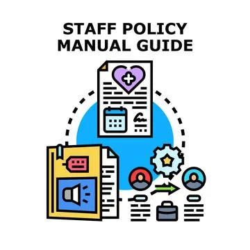 Staff policy manual guide planning professional development Stock Illustration