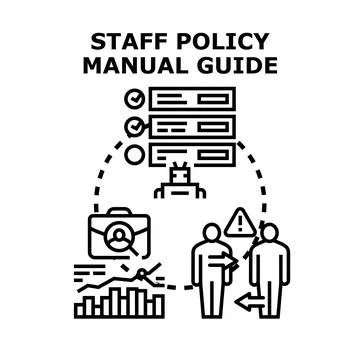 Staff policy manual guide workflow development Illustrazione stock