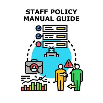 Staff policy manual guide workflow development Illustrazione stock