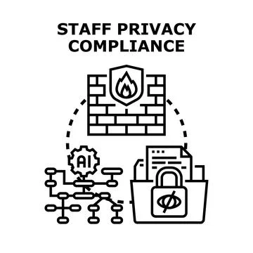 Staff privacy compliance implementing data protection protocols イラスト素材