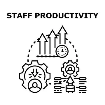Staff productivity improving efficiency and business growth Illustrazione stock