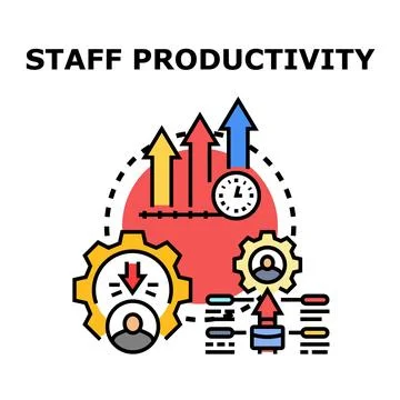 Staff productivity improving efficiency and business growth イラスト素材
