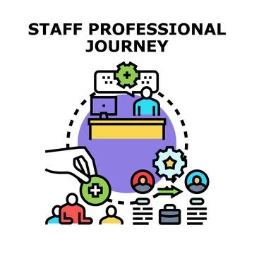 Staff professional journey professional development path Illustrazione stock