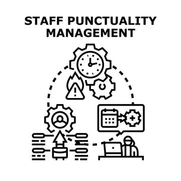 Staff punctuality management system vector illustration Stock Illustration