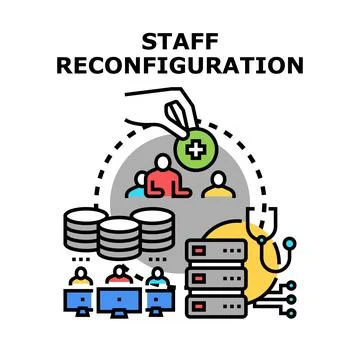 Staff reconfiguration optimizing business processes and team development 스톡 일러스트