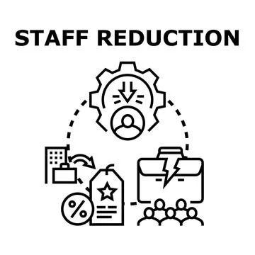 Staff reduction concept for business restructuring and optimizing Stock Illustration
