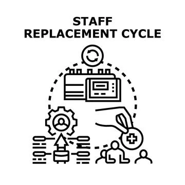 Staff replacement cycle for human resources management Stock Illustration