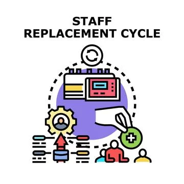 Staff replacement cycle for human resources management Stock Illustration
