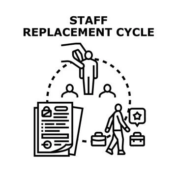 Staff replacement cycle management and headhunting process Stock Illustration