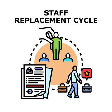 Staff replacement cycle management and headhunting process Stock Illustration