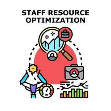 Staff resource optimization concept for business development Ilustración de archivo