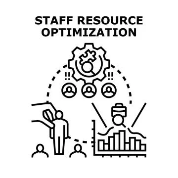Staff resource optimization planning and management concept Illustration