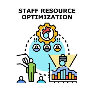 Staff resource optimization planning and management concept Stock Illustration