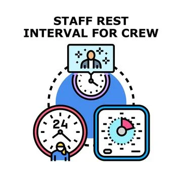 Staff rest interval and crew working time management Stock Illustration