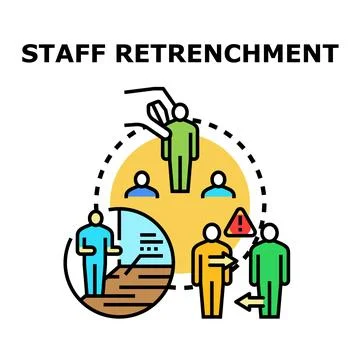 Staff retrenchment concept with workforce reduction process Stock Illustration