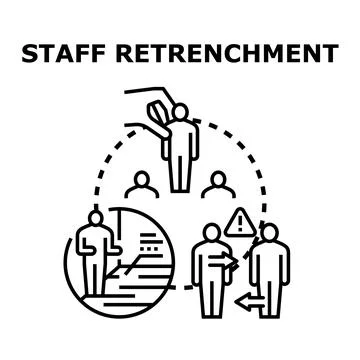 Staff retrenchment concept with workforce reduction process Stock Illustration