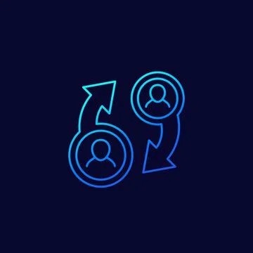 Staff rotation, vector linear icon Stock Illustration
