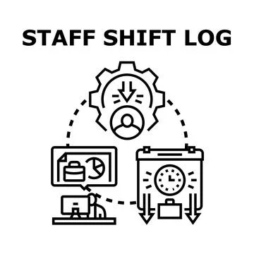 Staff shift log concept vector illustration Stock Illustration