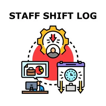 Staff shift log concept vector illustration Stock Illustration