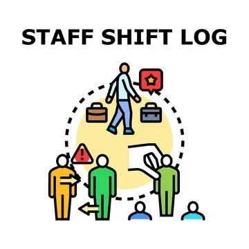 Staff shift log managing work schedule concept Stock Illustration