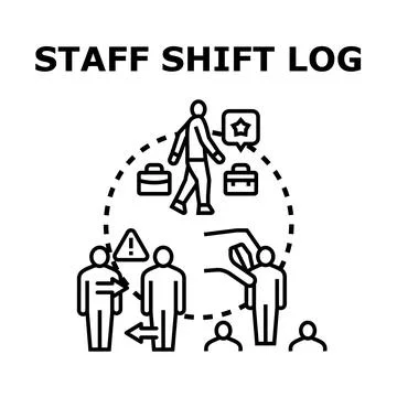 Staff shift log managing work schedule concept 库存插图