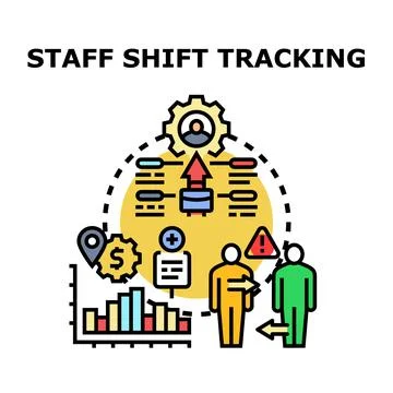 Staff shift tracking concept visualizing human resource management Stock Illustration