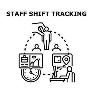Staff shift tracking system planning work schedule イラスト素材