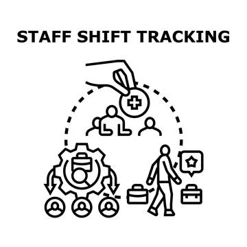 Staff shift tracking system planning business schedule Stock Illustration