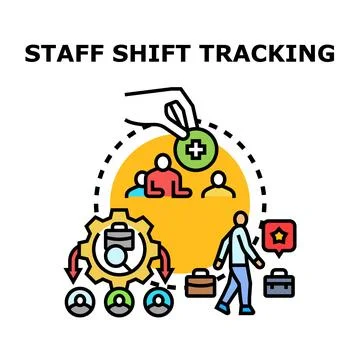Staff shift tracking system planning business schedule Stock Illustration